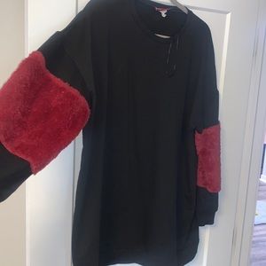 Furry Sleeve Sweatshirt
